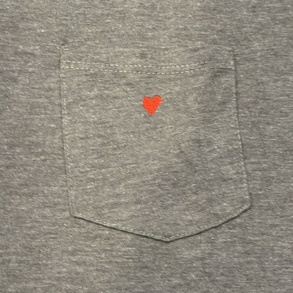 Sub_urban Riot Women’s Grey Pocket T-Shirt with Embroidered Red Heart - Picture 2 of 7